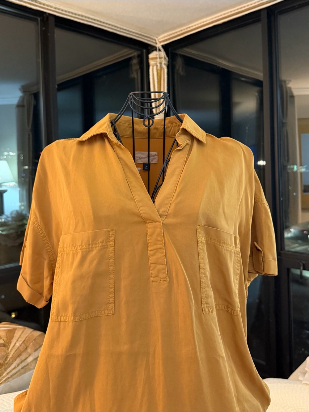 Mustard Yellow Short Sleeve V-Neck dress by Universal Thread.